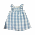 0-3M White & Blue Check Dress - Clicks