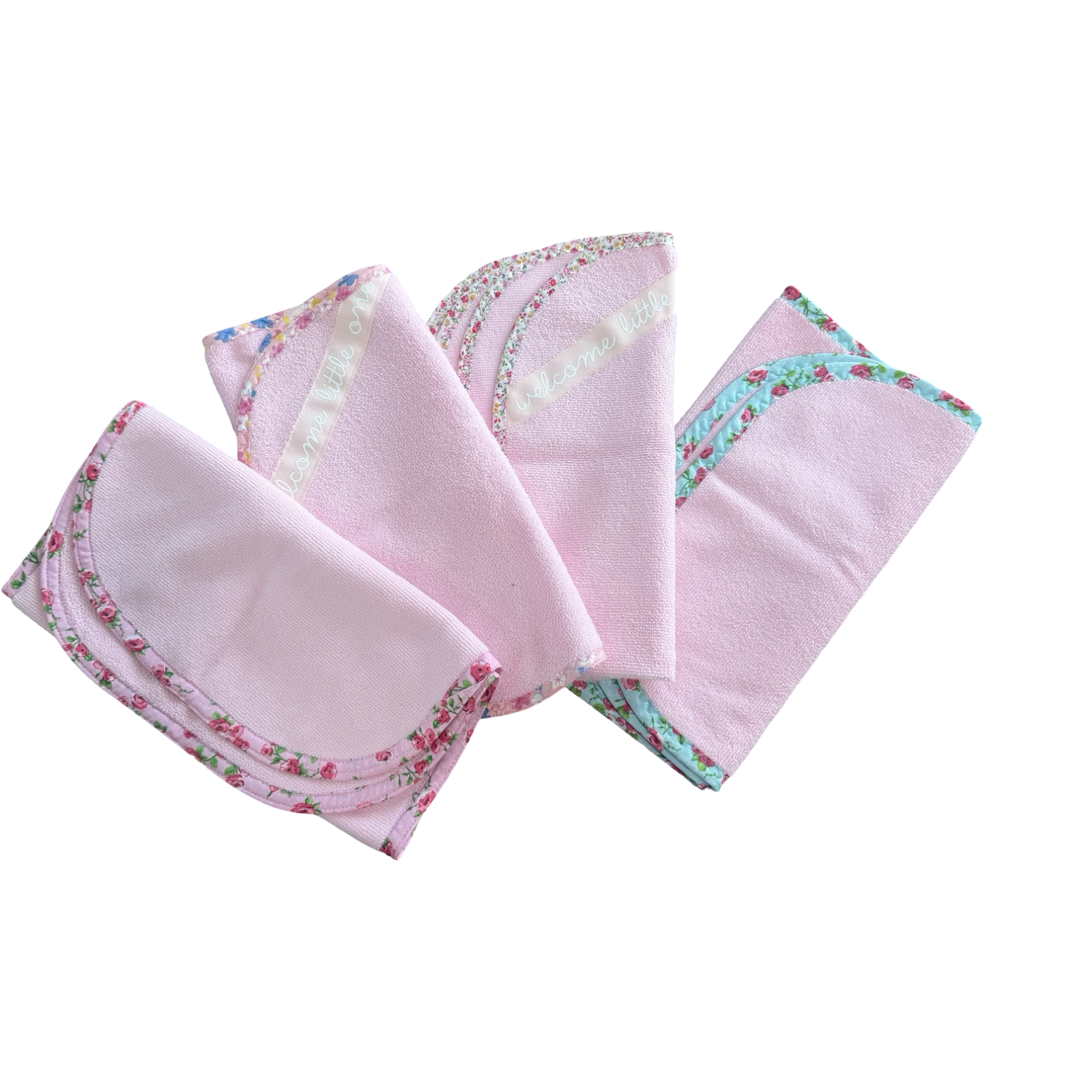 4pc Pink Microfiber Burp Cloths