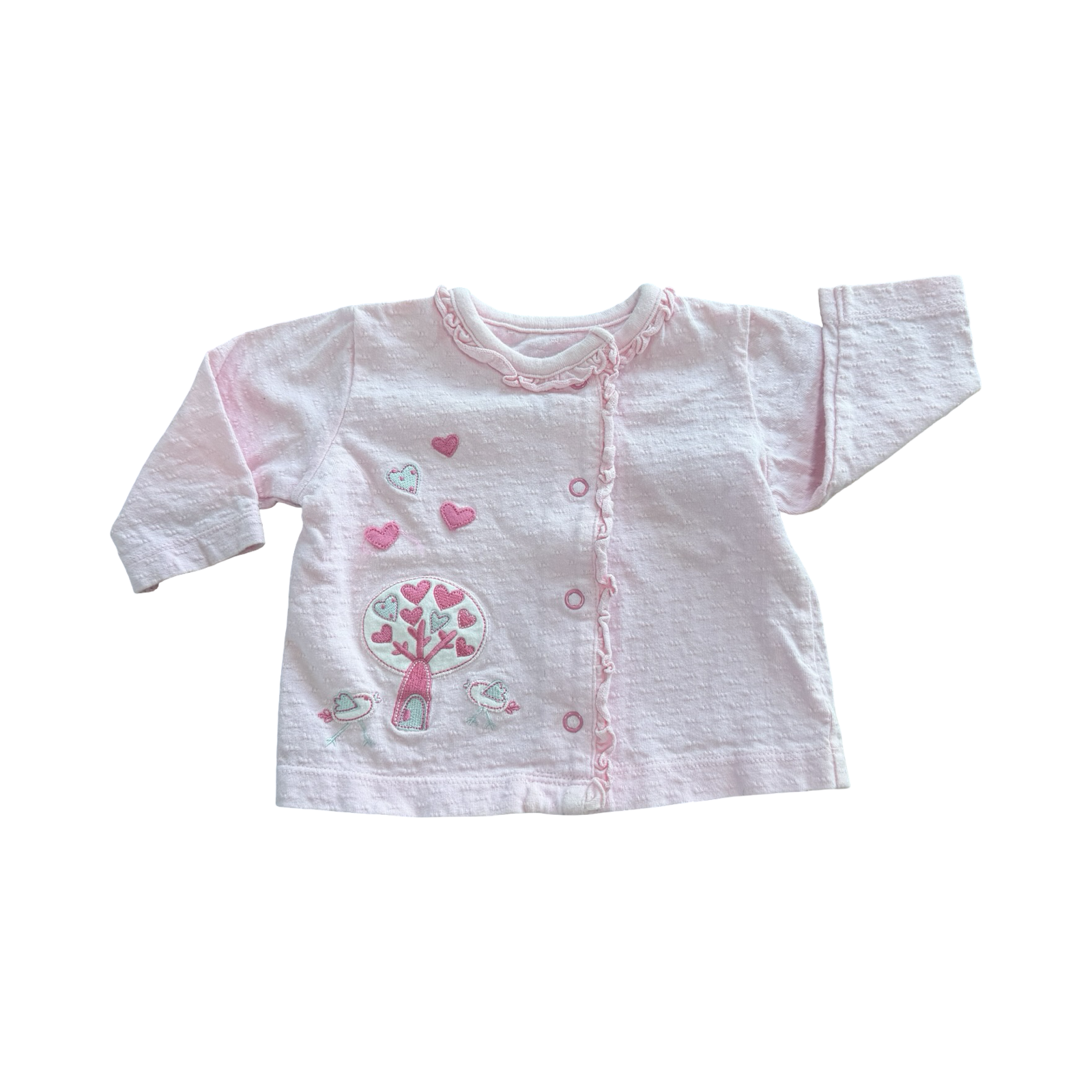 1-3M Pink Heart Embroidery detail Top - Woolworths