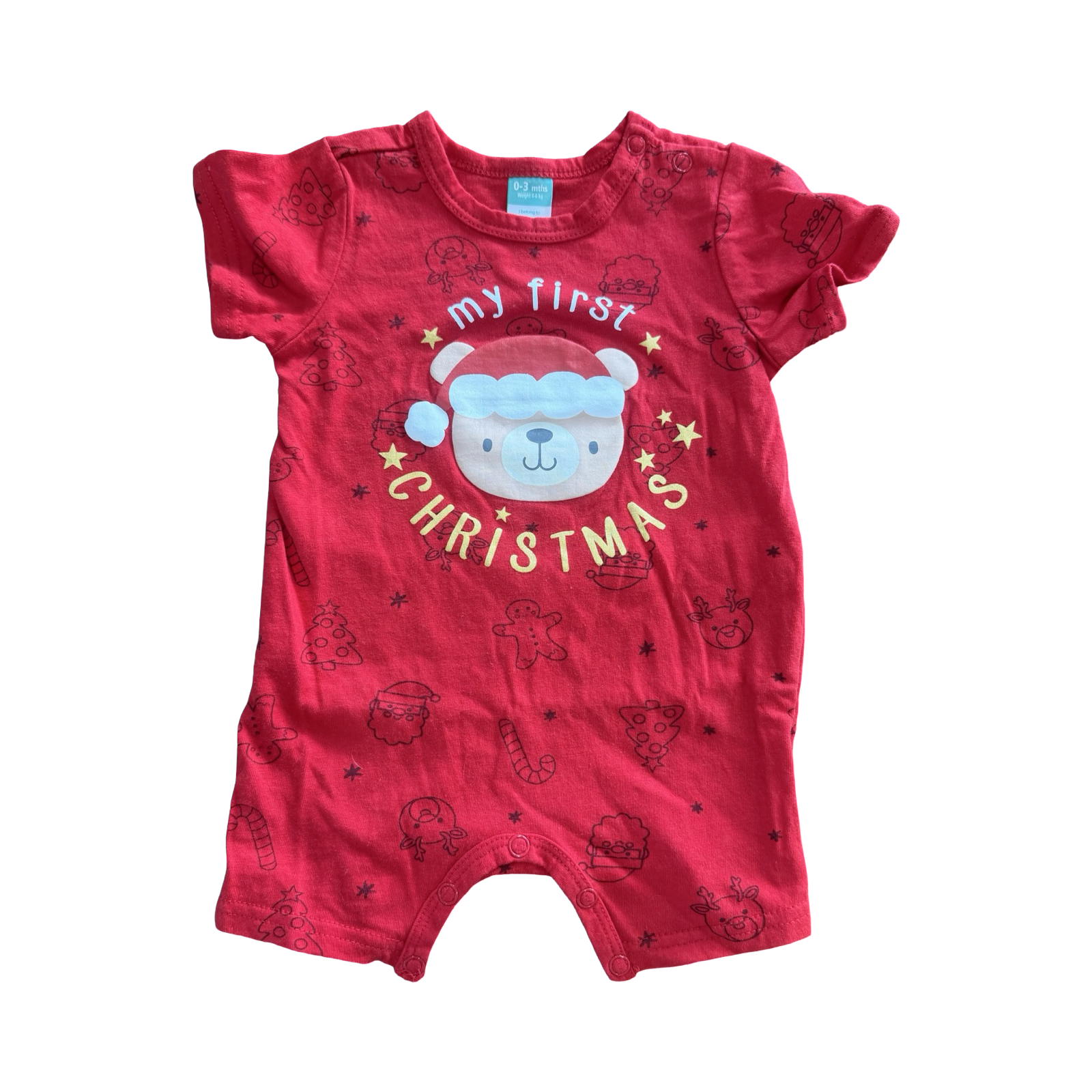0-3M My First Christmas Romper - Tiny Tots