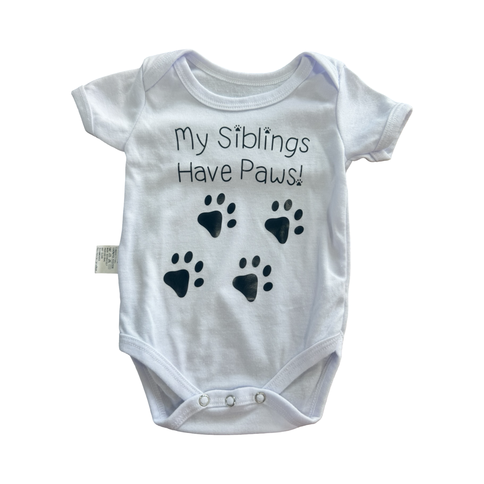 0-3M My siblings has paws Bodysuit