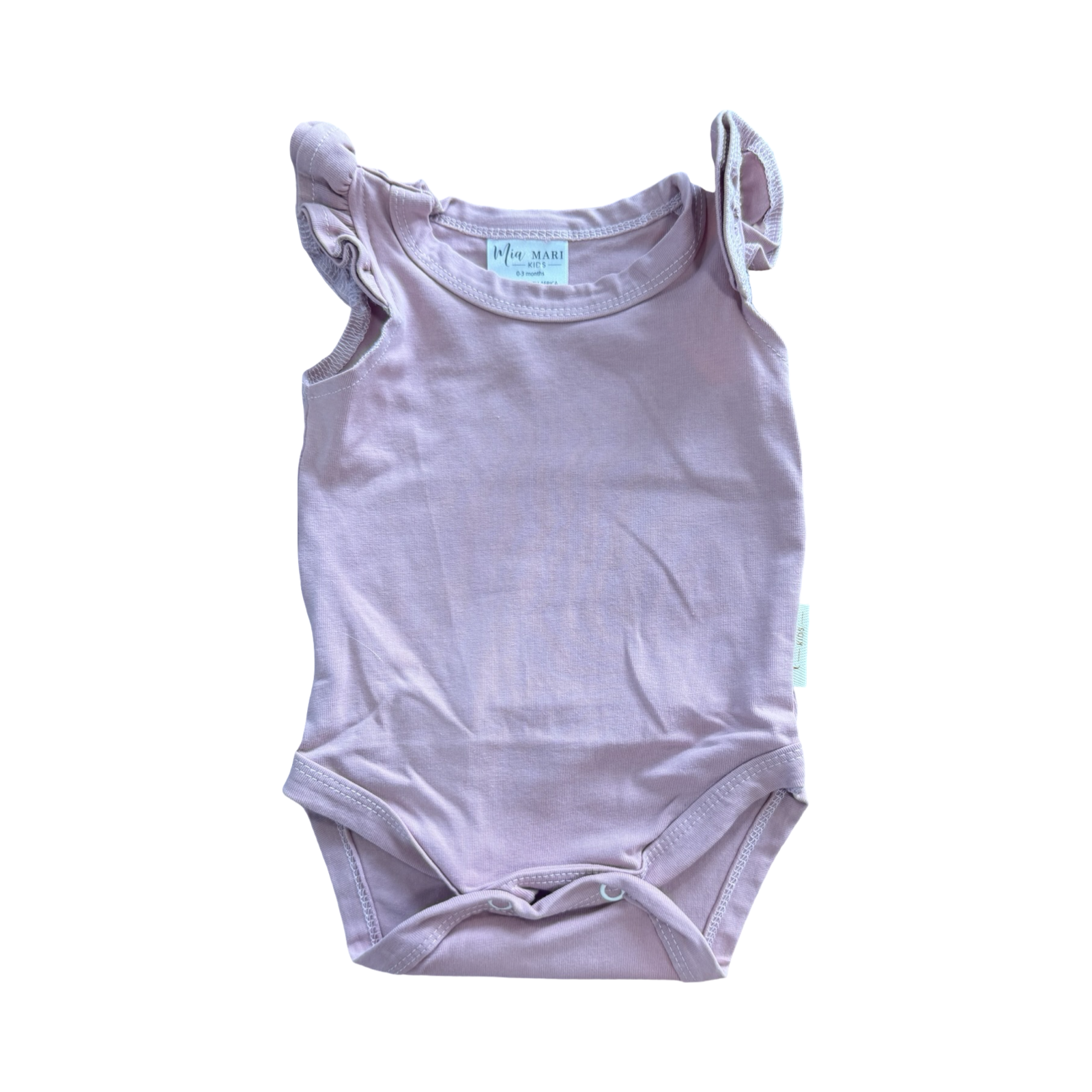 0-3M Dusty Pink Bodysuit with Frill detail - Mia Mari Kids