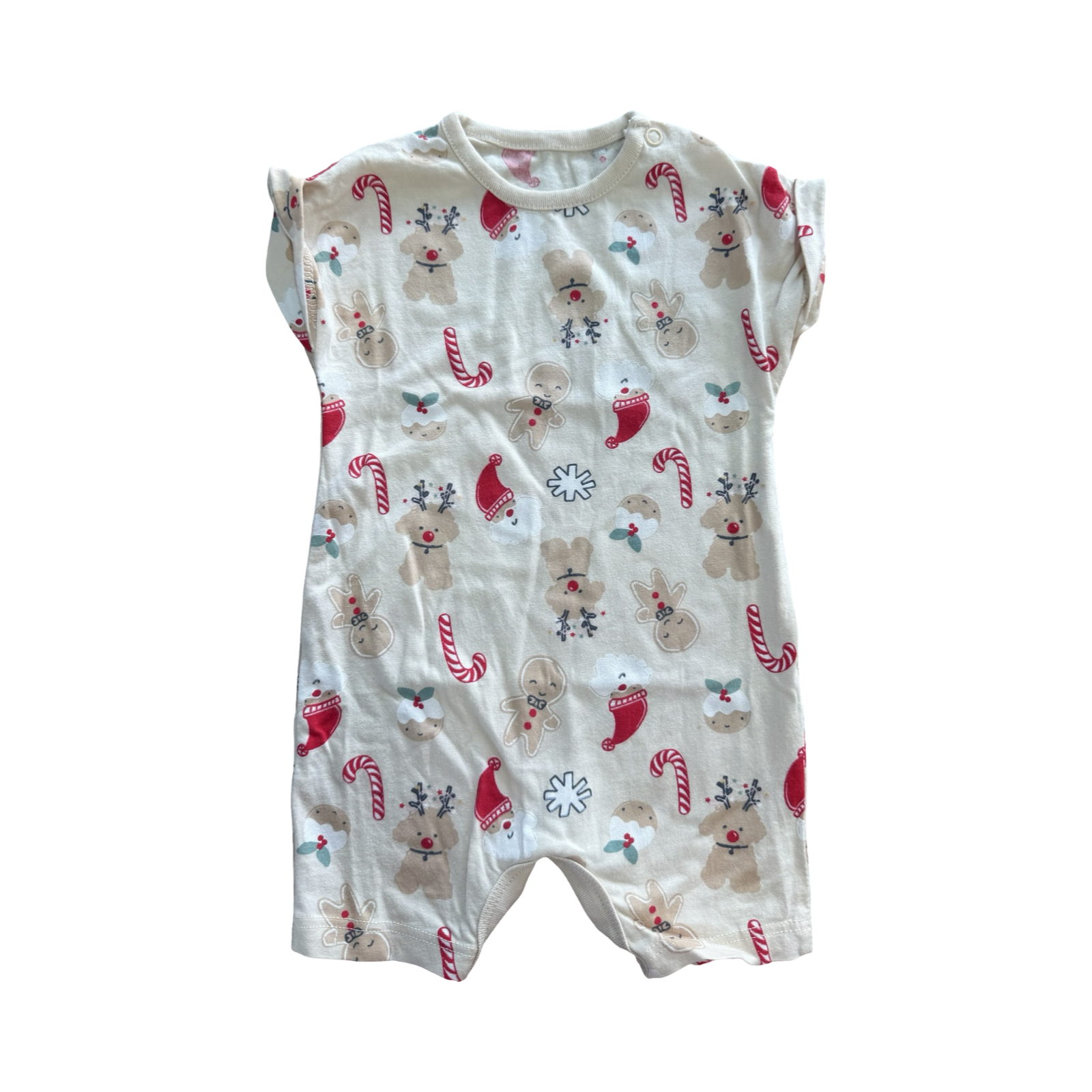 1-3M Cream Christmas Romper - Woolworths