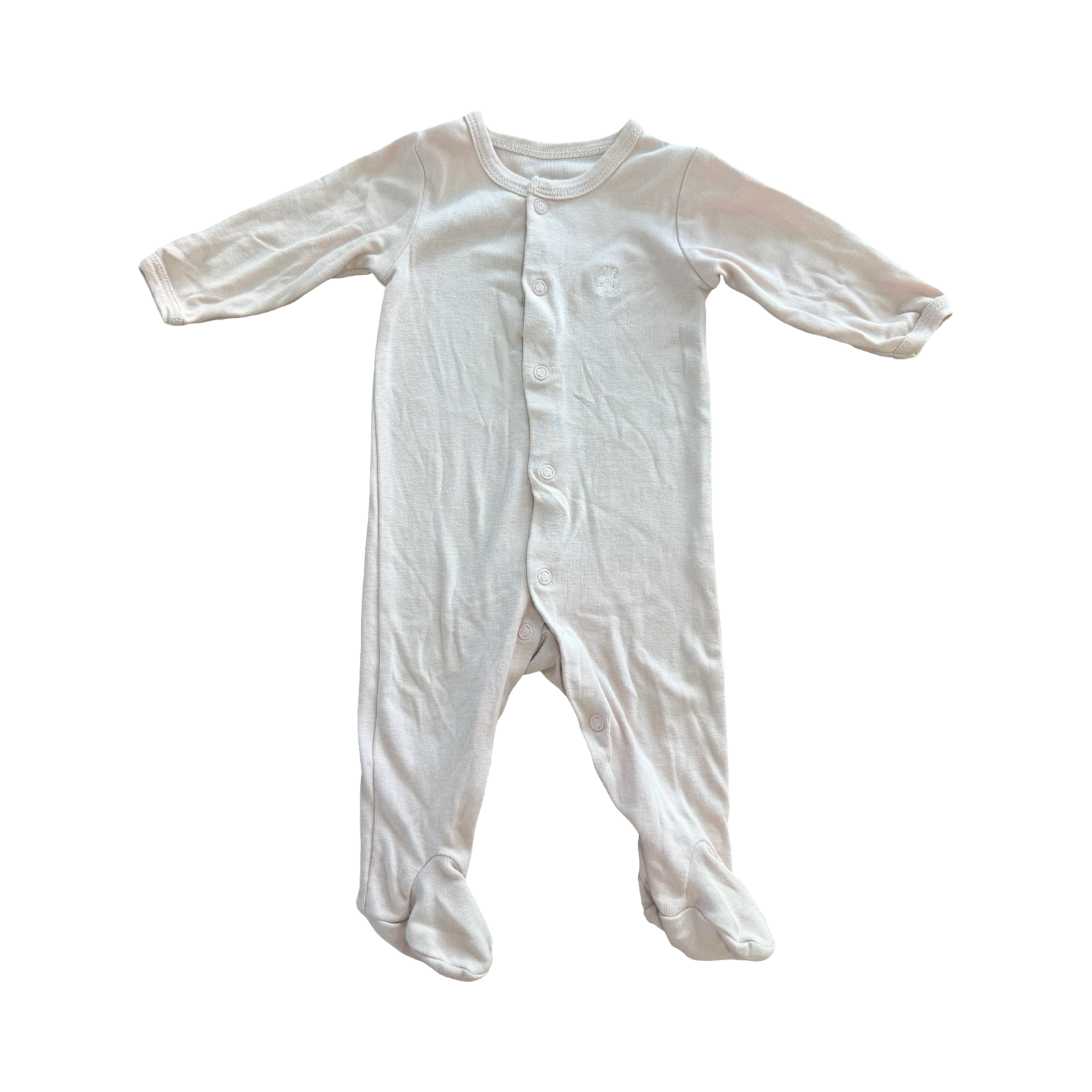1-3M Pink Snapper Footed Onesie - Woolworths