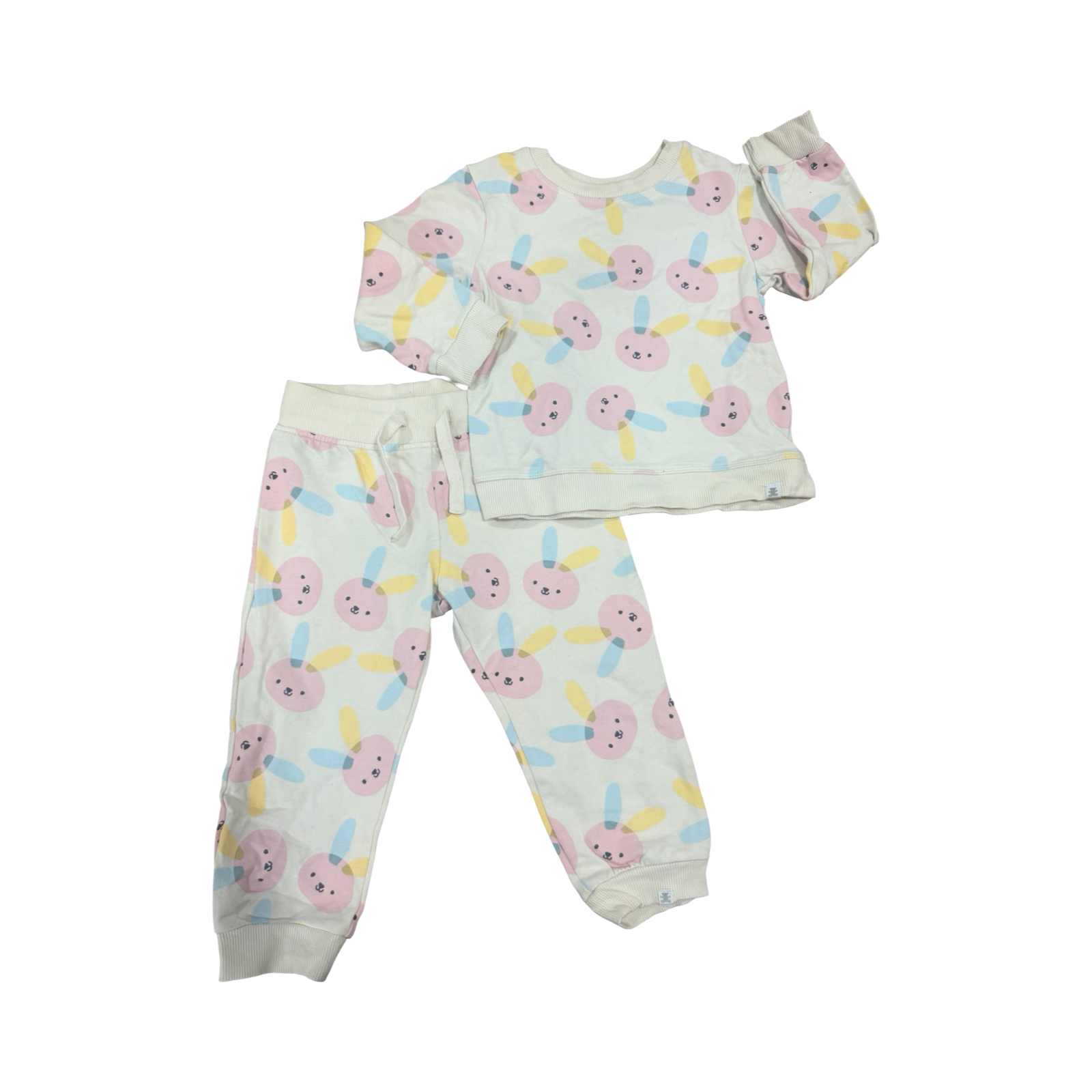12-18M Beige Bunny & Pastel 2pc Jogger Set - Woolworths