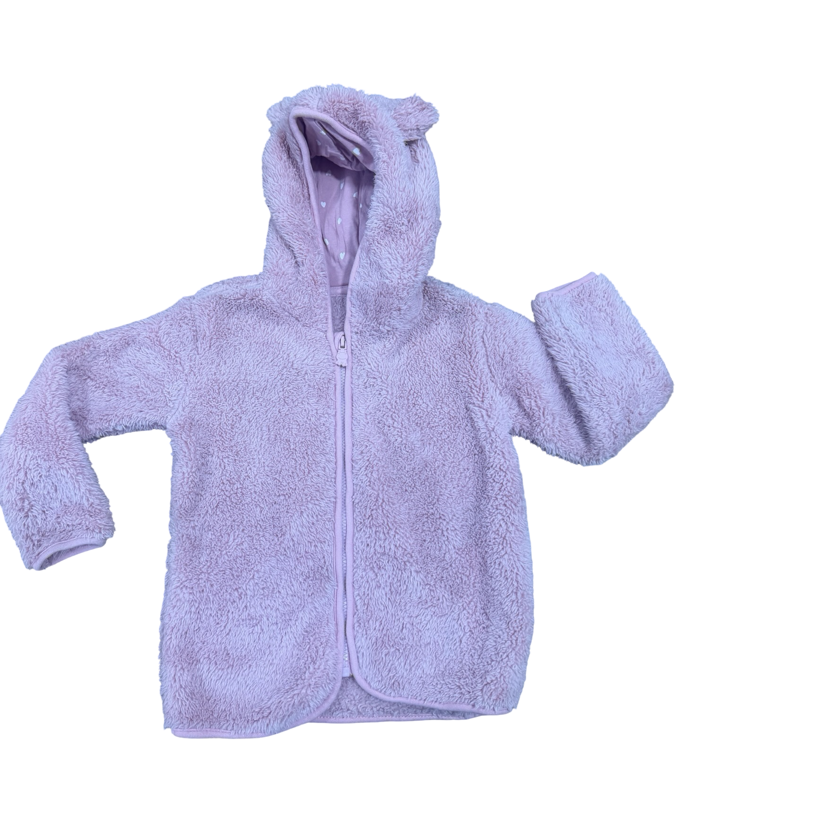 12-18M Pink Bear Fleece Hooded Jacket - Tiny Tots