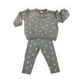 8M 2pc Grey & Pink Floral Sweater & Tights Set - H & M