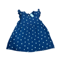 9M Navy & White Cotton Stretch Dress - H & M