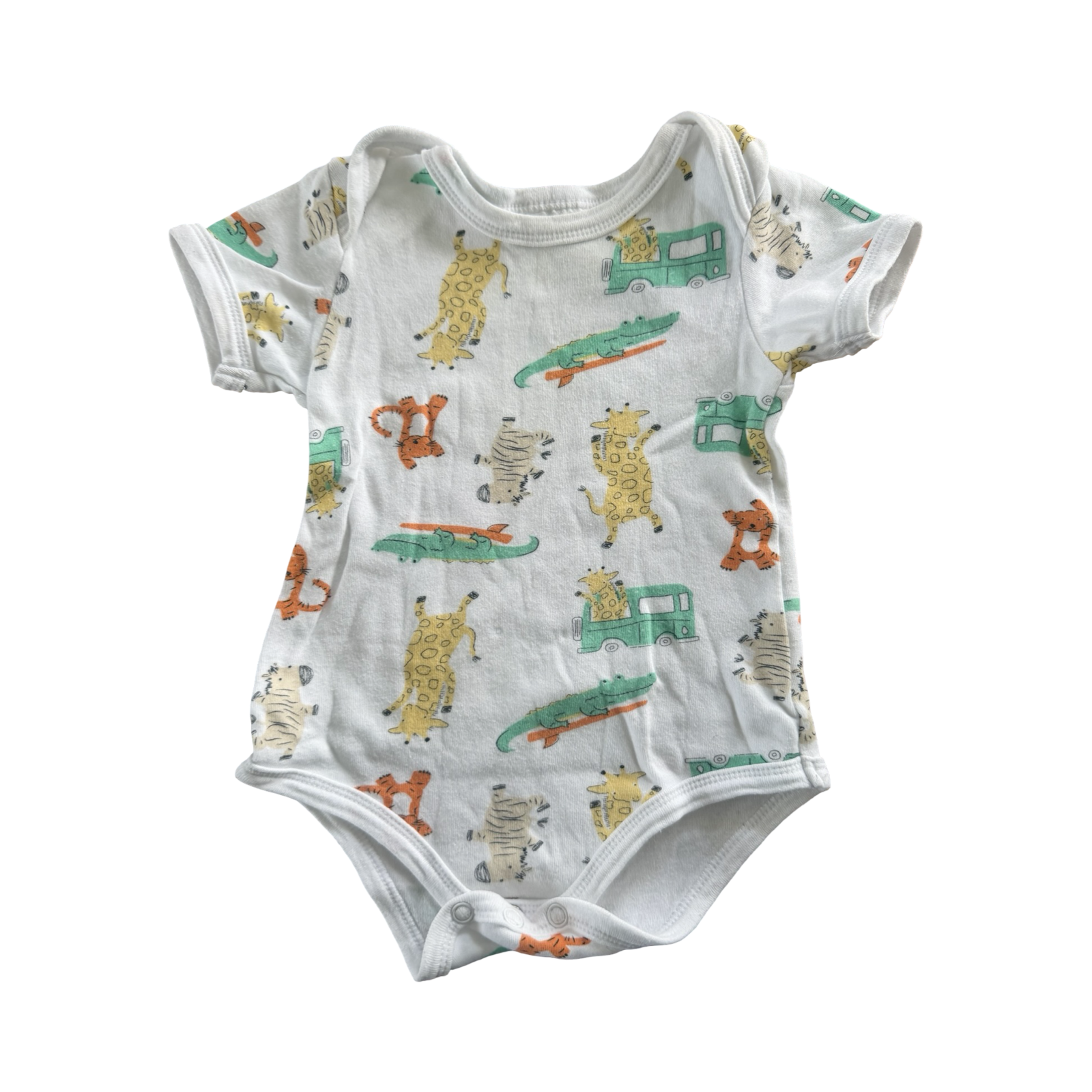 3-6M Animal Print Short Bodysuit - Cuddlesome