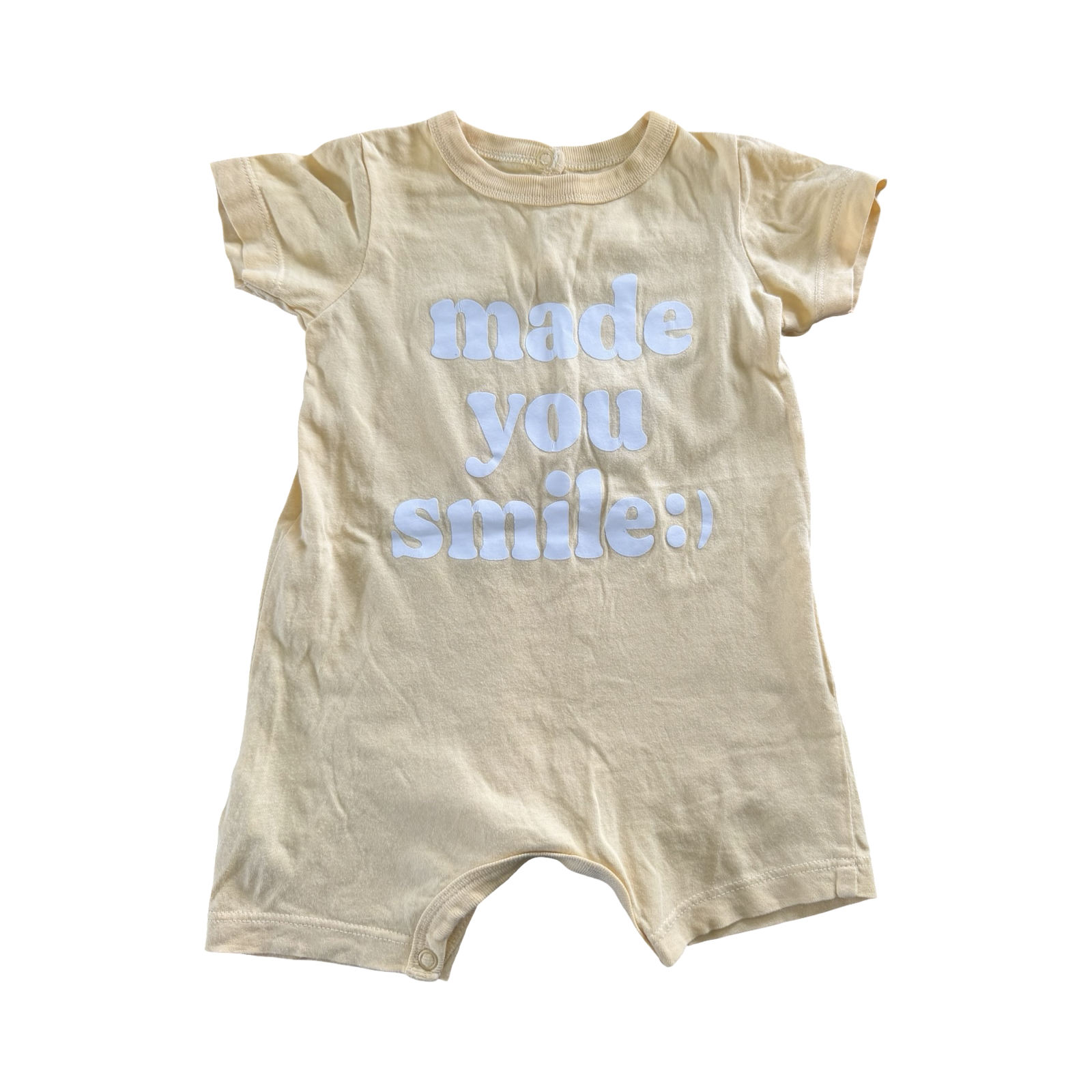 3-6M Yellow Made You Smile Romper - Woolworths