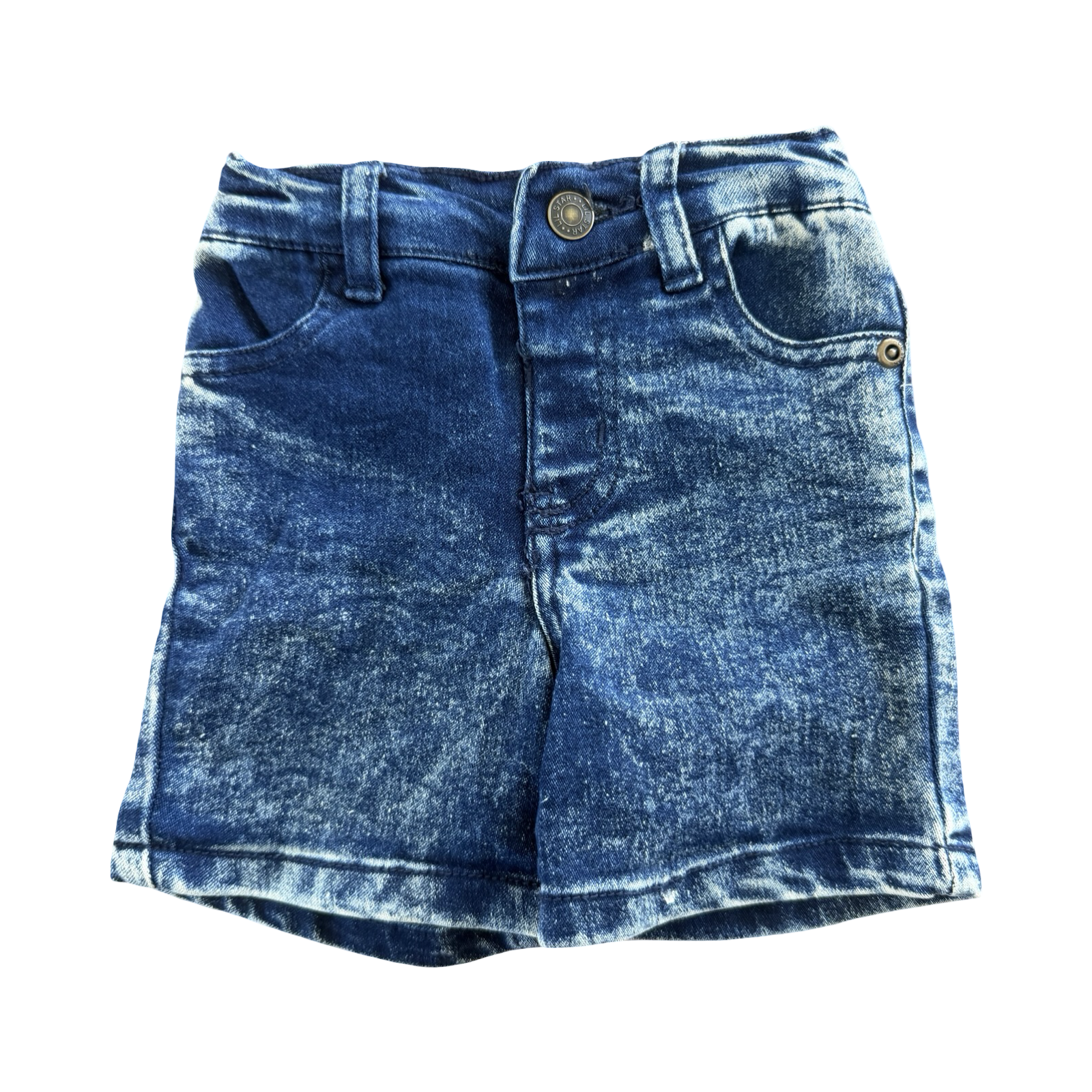 3-6M Washed Denim Stretch Shorts - Jet