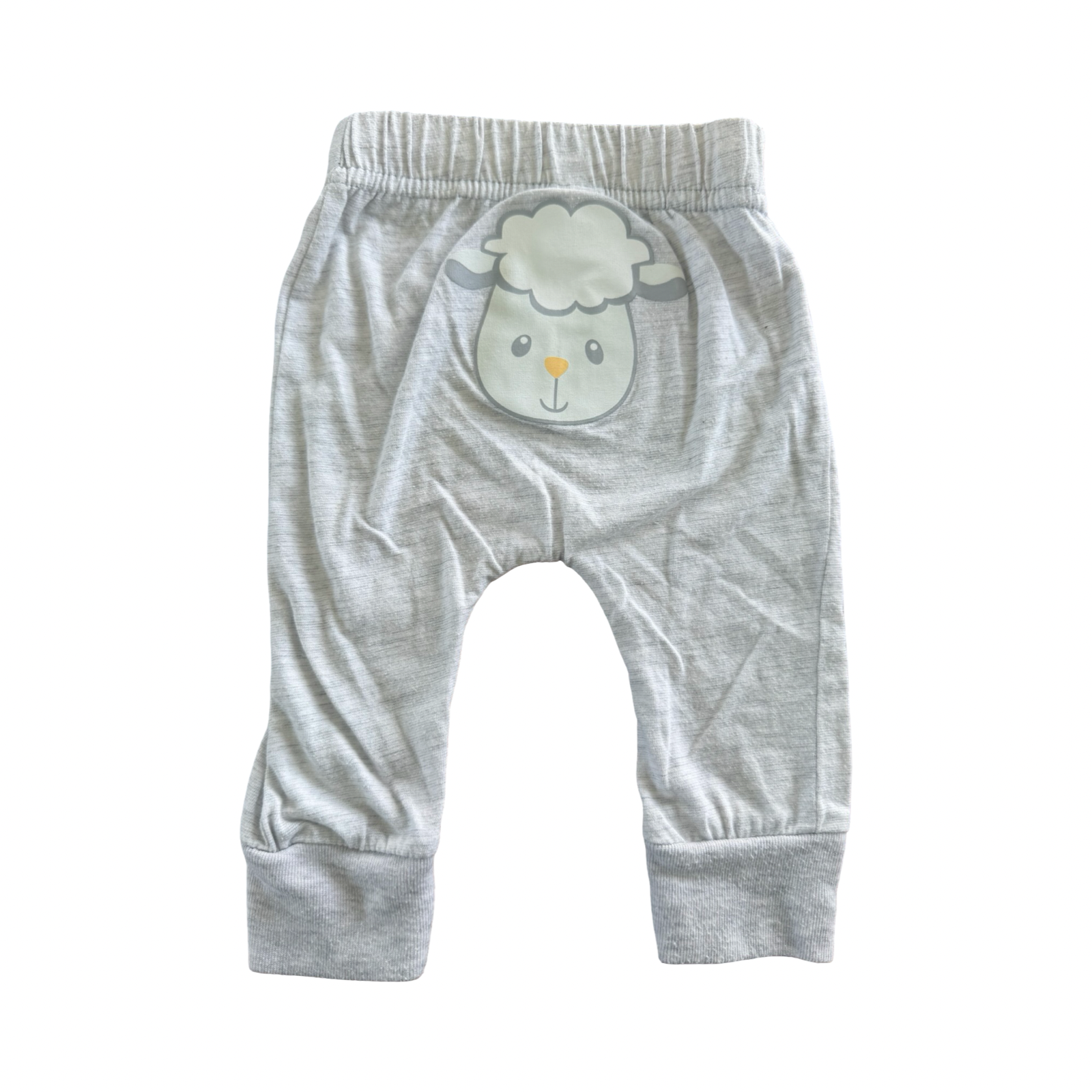 0-3M Grey Melange Leggings with Sheep Print - Tiny Tots