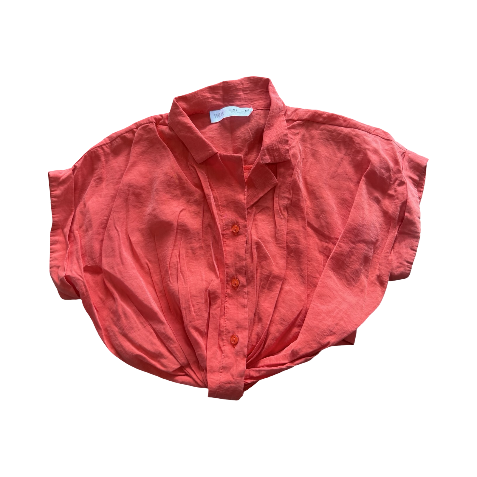 6-7Y Orange Crop Buttoned Shirt - H & M