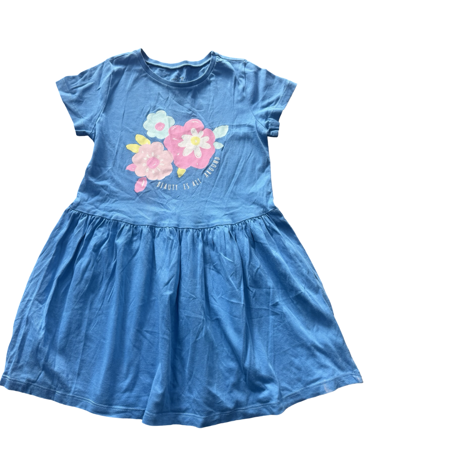 7Y Blue Beauty Floral Cotton Dress - Woolworths