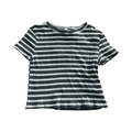 13-14Y Green, Black & White Ribbed Striped Shirt - H & M