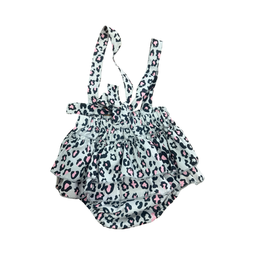 9-12M Grey, Black & Pink Bloomer with Straps - Pop Candy