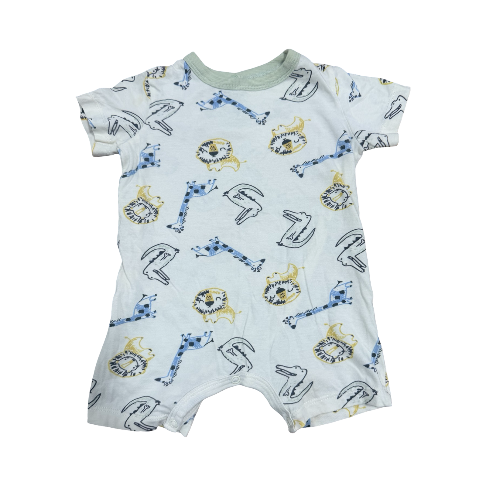 6-12M White Animal Romper - Woolworths