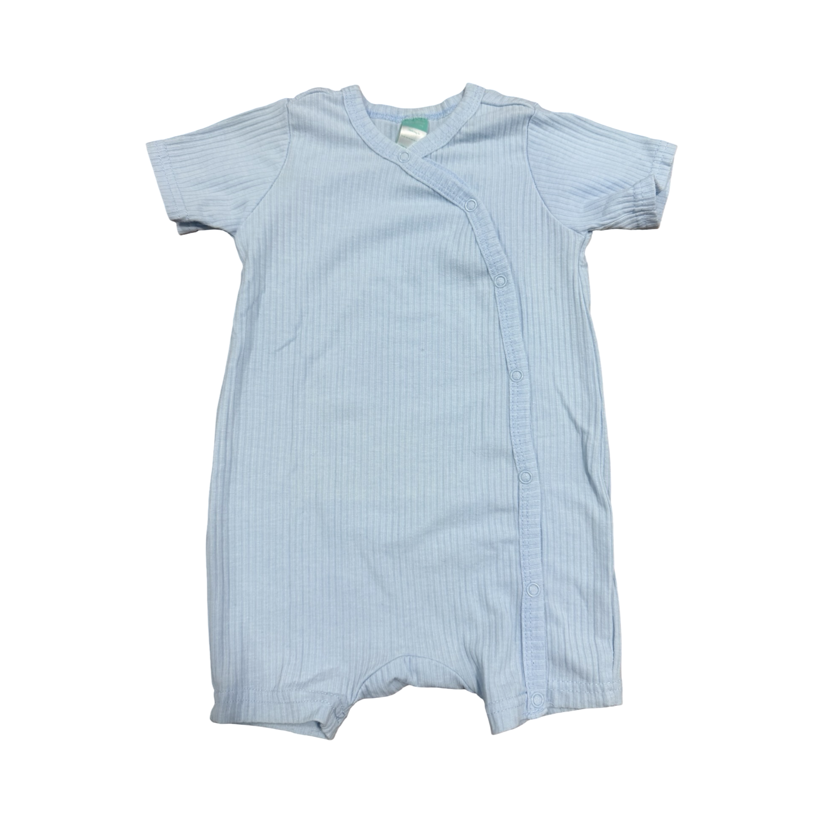 6-12M Light Blue Ribbed Romper - Ackermans