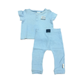 6-12M Light Blue Waffle Knit 2pc Set - Earthchild