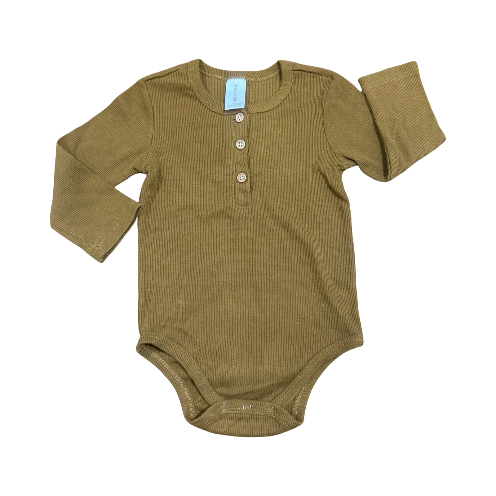 18-24M Brown Ribbed Long Sleeve Bodysuit - Clicks
