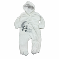 0-3M White Fleece Panda Onesie - Ackermans