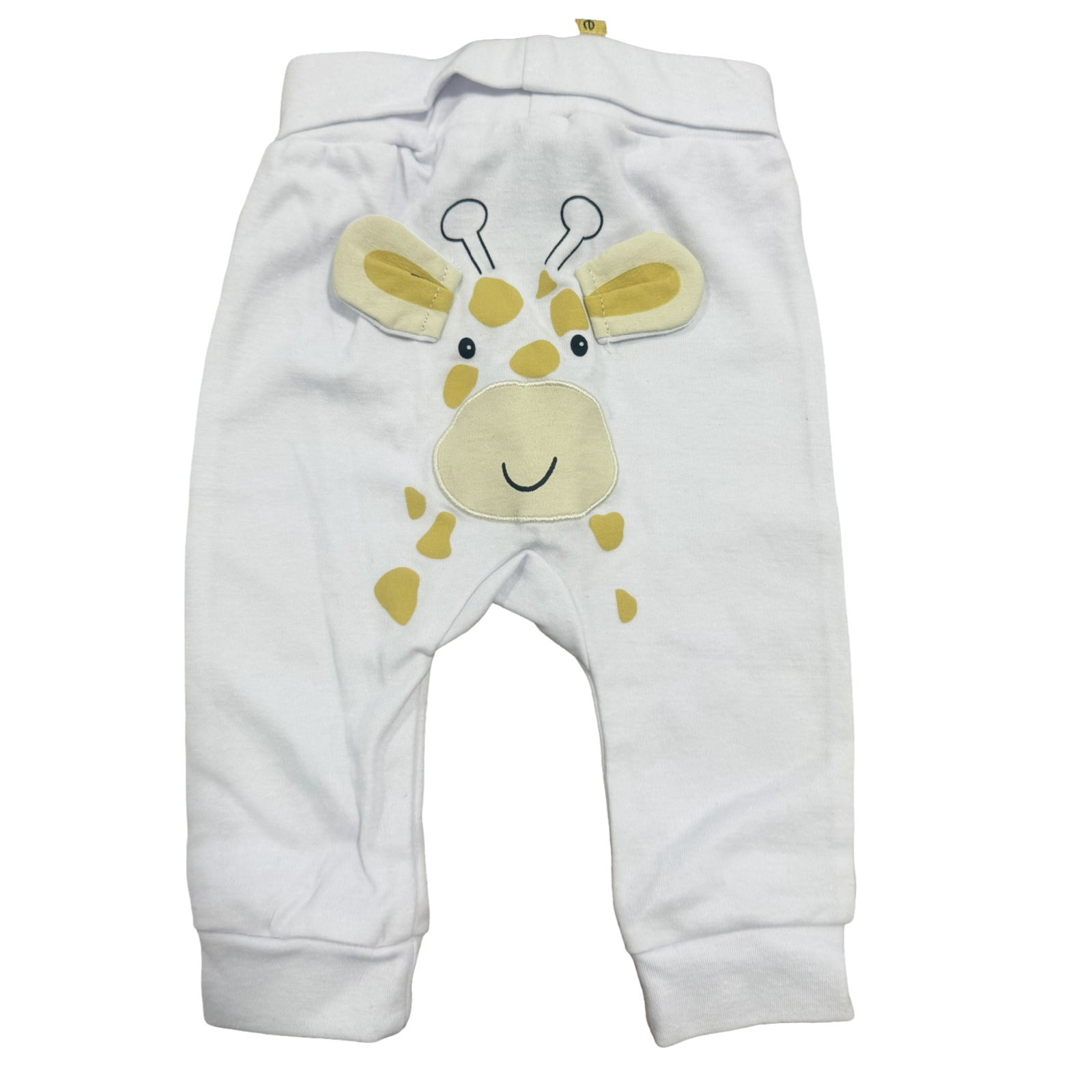 3-6M White Long Harem Pants - Giraffe - Clicks
