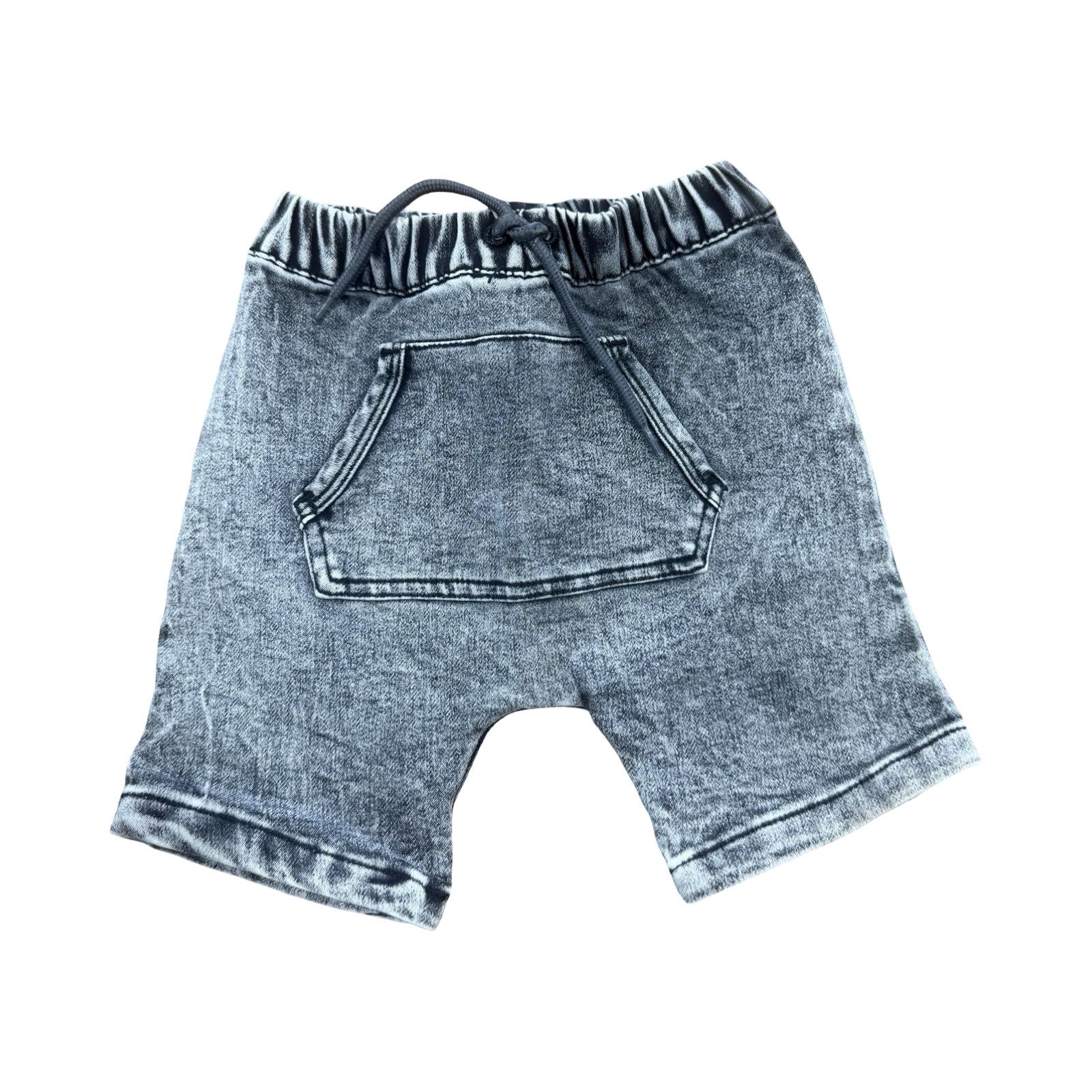 6-12M Black Melange Harem Shorts with Front Pocket - Clicks