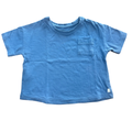 6-12M Blue Short Sleeve Cotton T-Shirt with Pocket - Woolworths