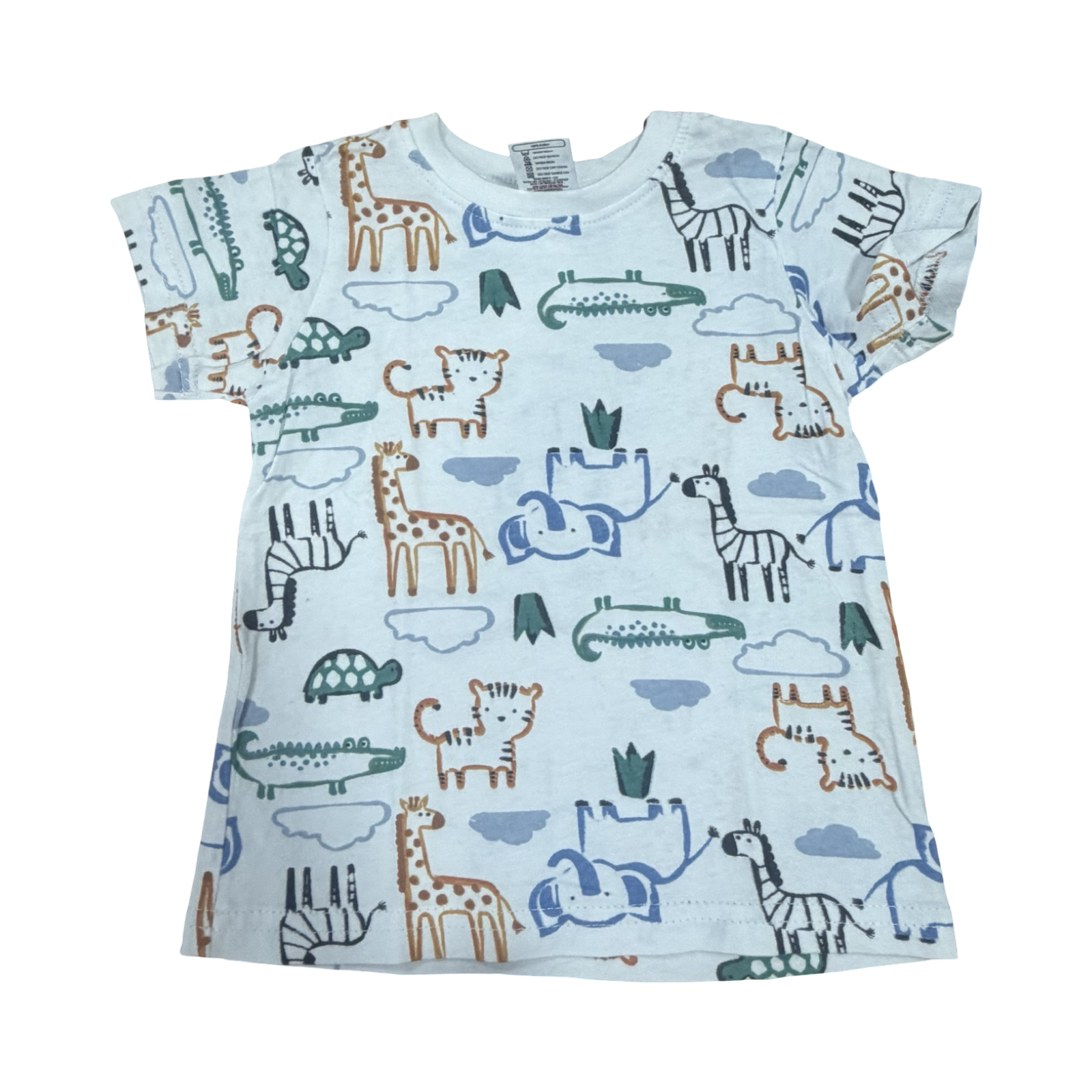 6-12M White Animal T-Shirt - Jet