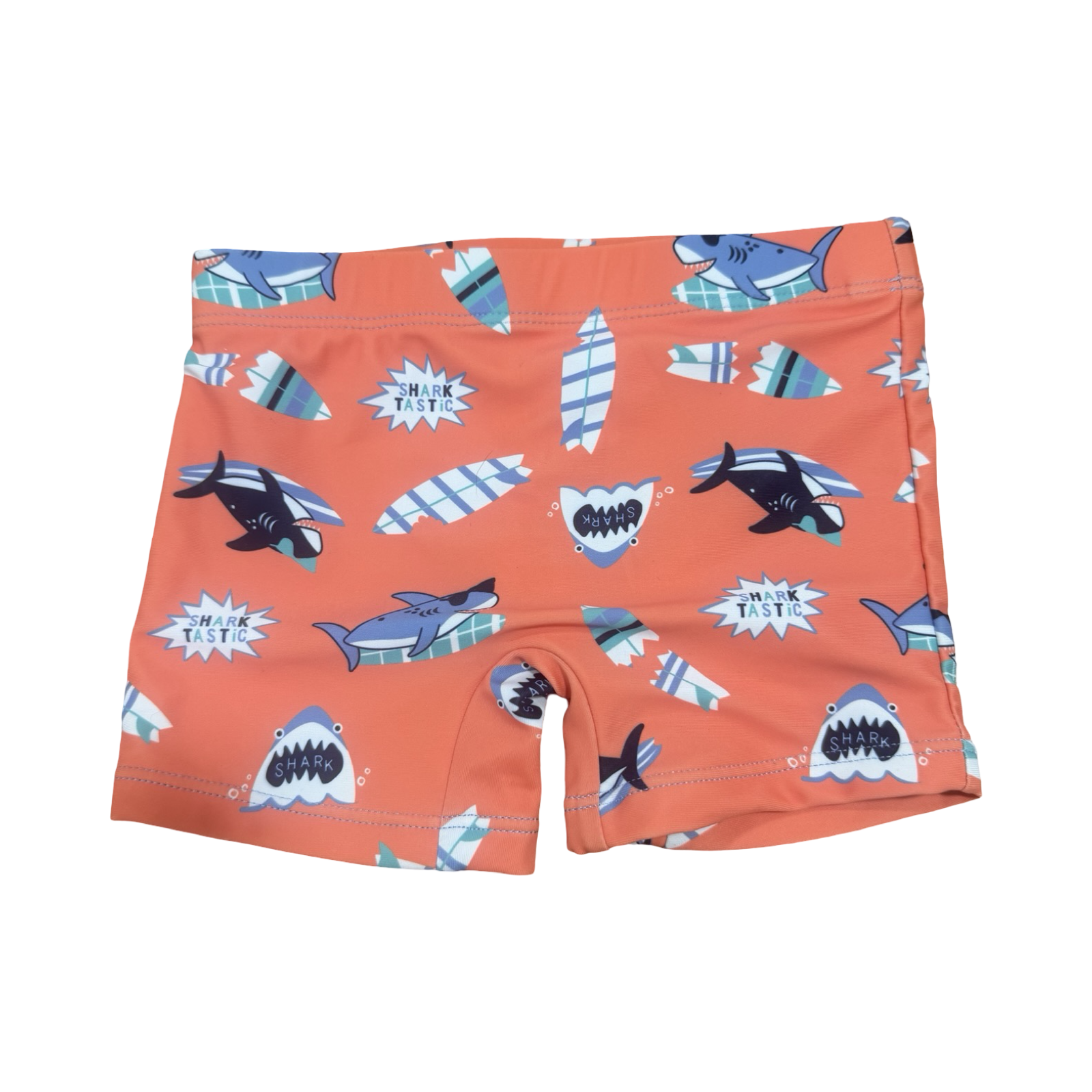 1-2Y Orange Shark Swim Shorts - Real Kids