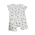 3-6M White Leaf Design Romper - Clicks