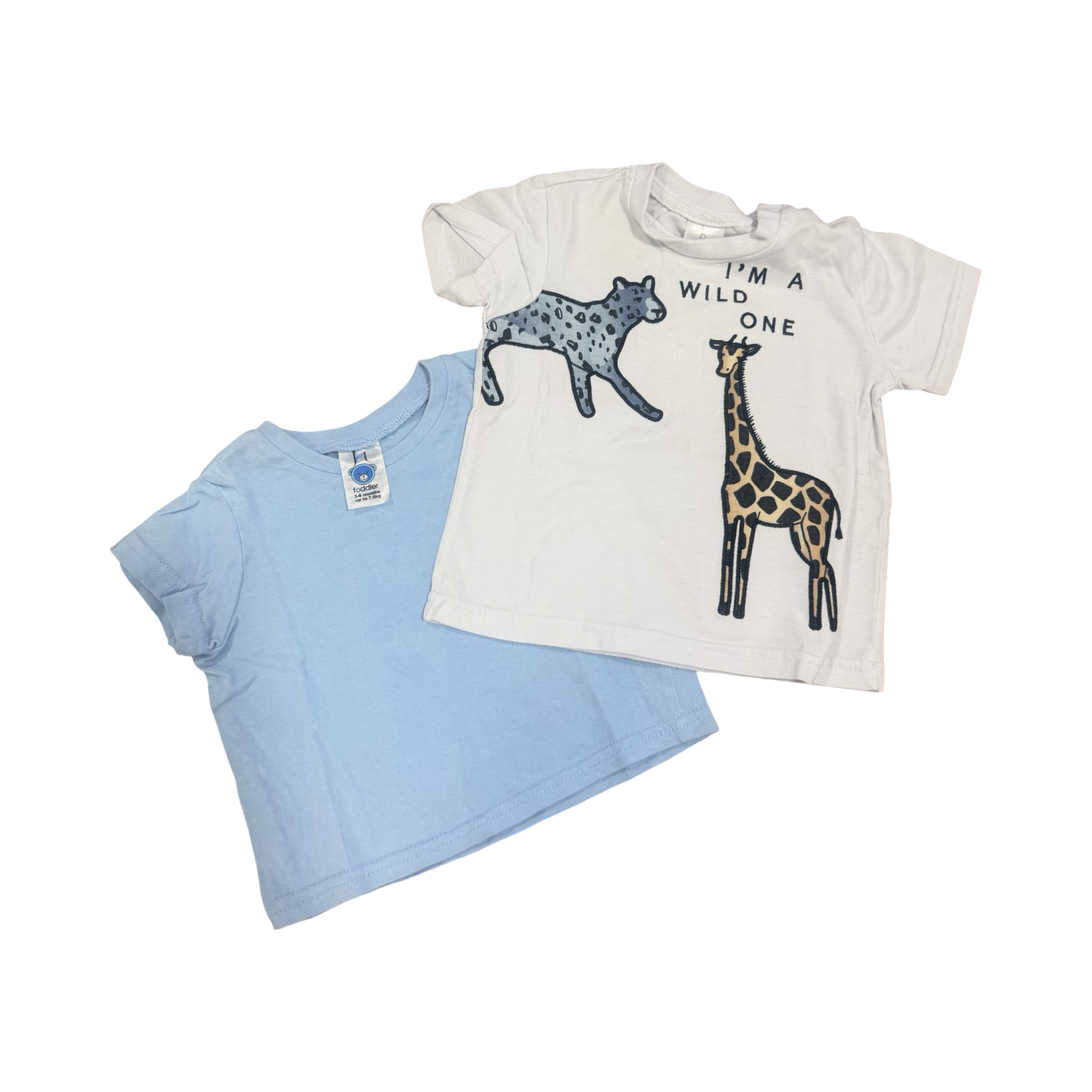 3-6M 2pc Blue & White I'm A Wild One T-Shirts - Clicks & Jet