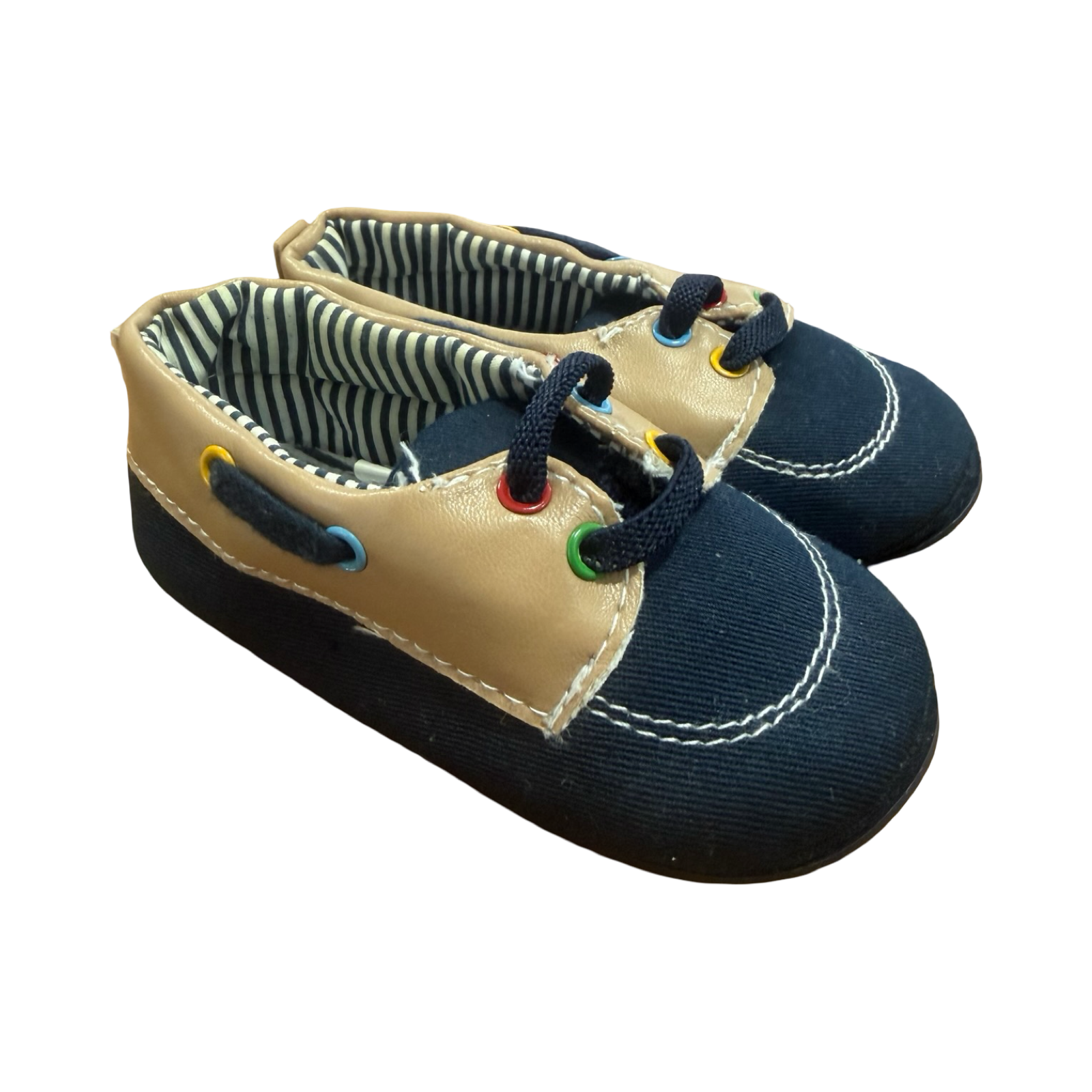 Size 3 Baby Boy Navy & Beige Shoes - Ackermans