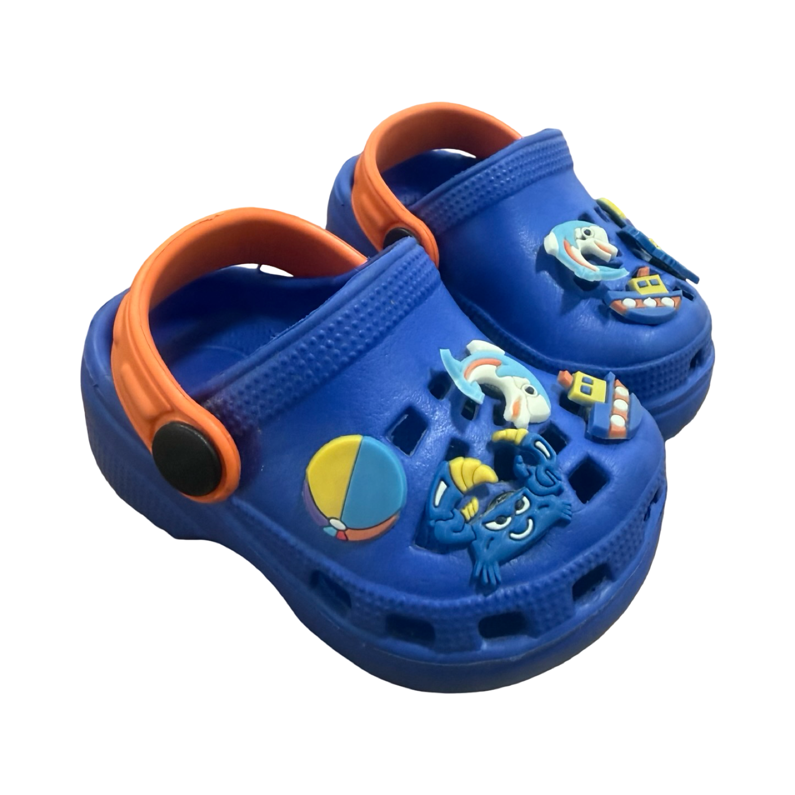 Size 4 Blue & Orange Clogs