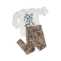 6Y Cream Leopard Pattern Sweater & Leopard Leggings - Guess