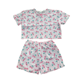 7-8Y Pink & Green Cherry Pyjama 2pc Set - Jet