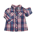 6-12M Red, Blue & White Check Collared Buttoned Shirt - Earthchild