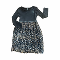 6-7Y Black & Leopard Dress with Tulle - Real Kids