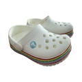 Size 5 White & Multicoloured Clogs - Crocs