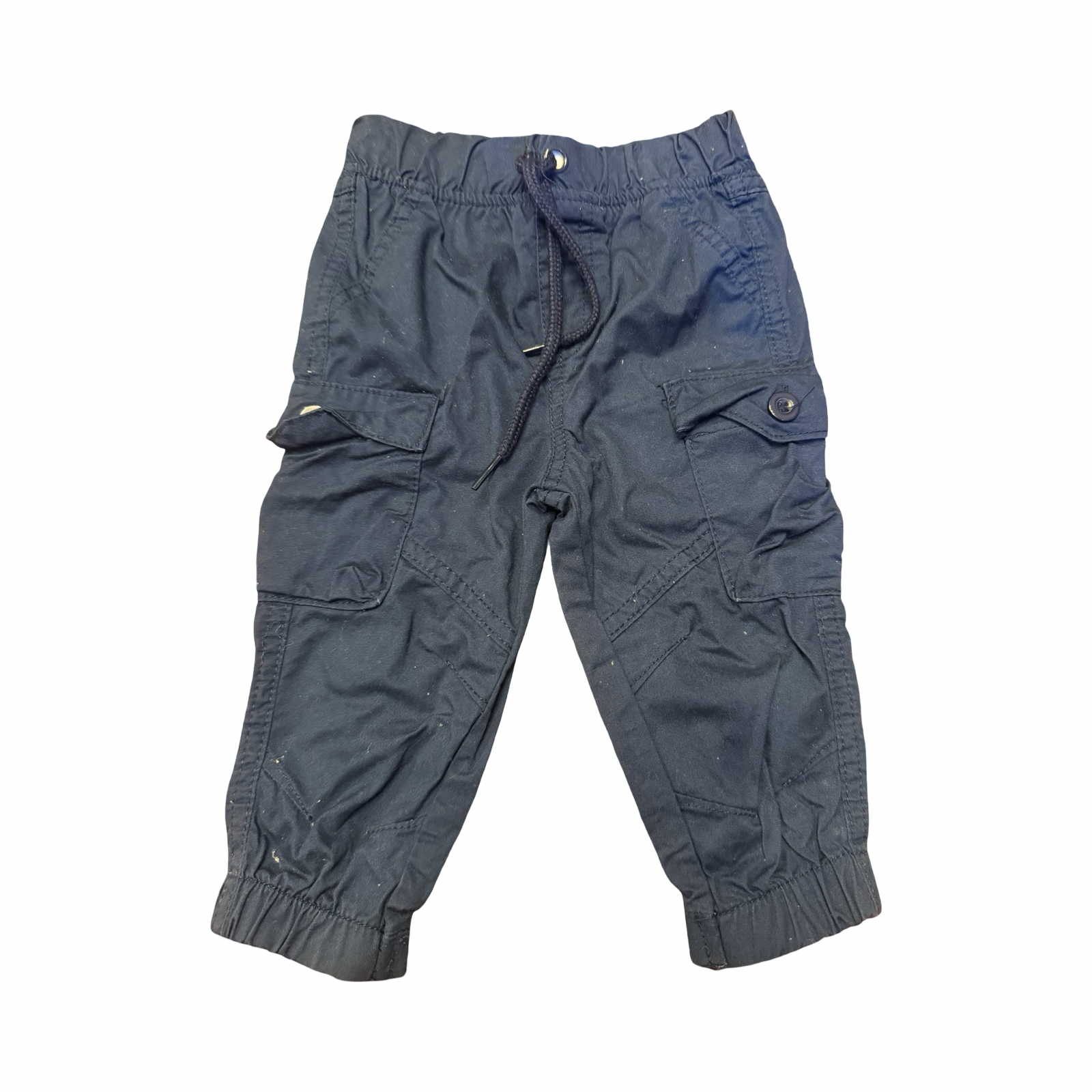 6-12M Blue Long Cargo Pants - Cuddlesome