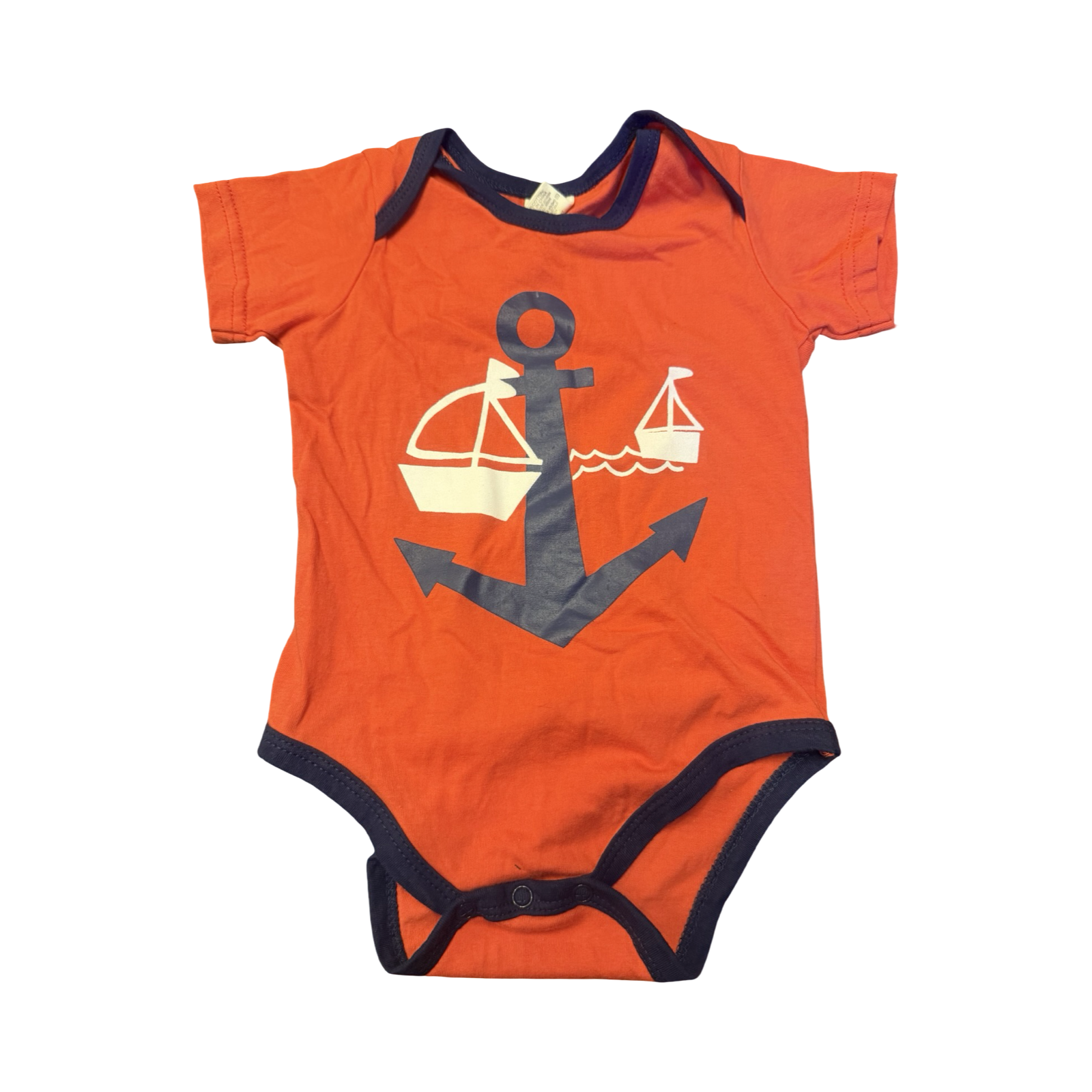 6-12M Red & Navy Sailing Bodysuit - Tiny Tots