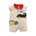 Newborn Grey & Red Car Romper - Jet