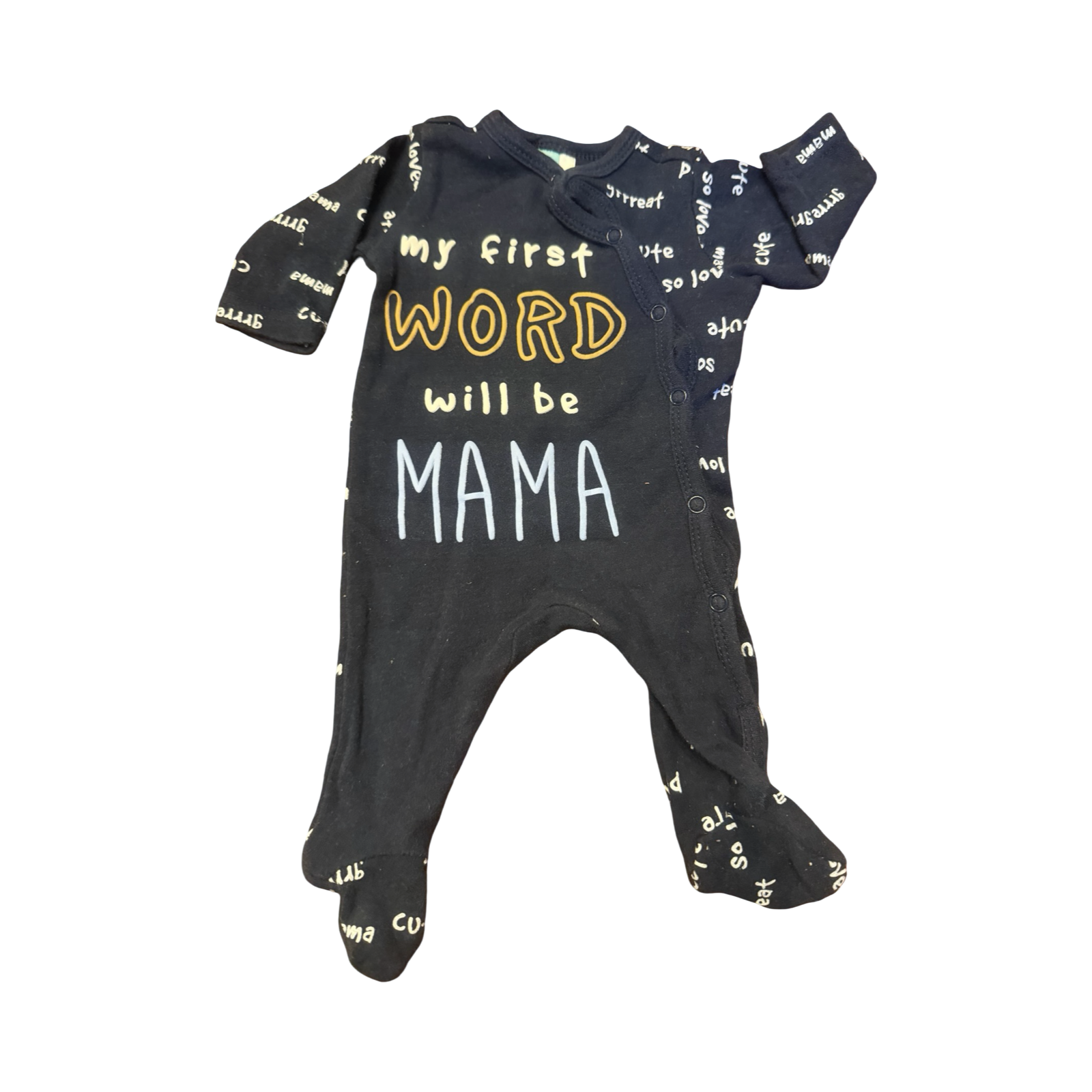Newborn Navy My First Word Will Be Mama Onesie - Ackermans