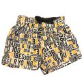 0-3M Black, Yellow & White Text Shorts - Cuddlesome