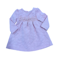 3-6M Pink Quilt Design Dress with Lace Detail and Long Sleeves - Ackermans