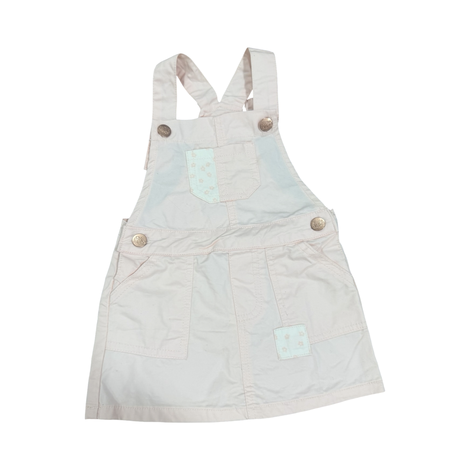 12-18M Light Pink Dungaree Style Dress - Cuddlesome