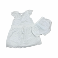 3-6M White Dress with Lace Detail and Bloomer - Woolworths