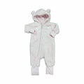 0-3M Light Pink Bear Fleece Zip Onesie - Tiny Tots