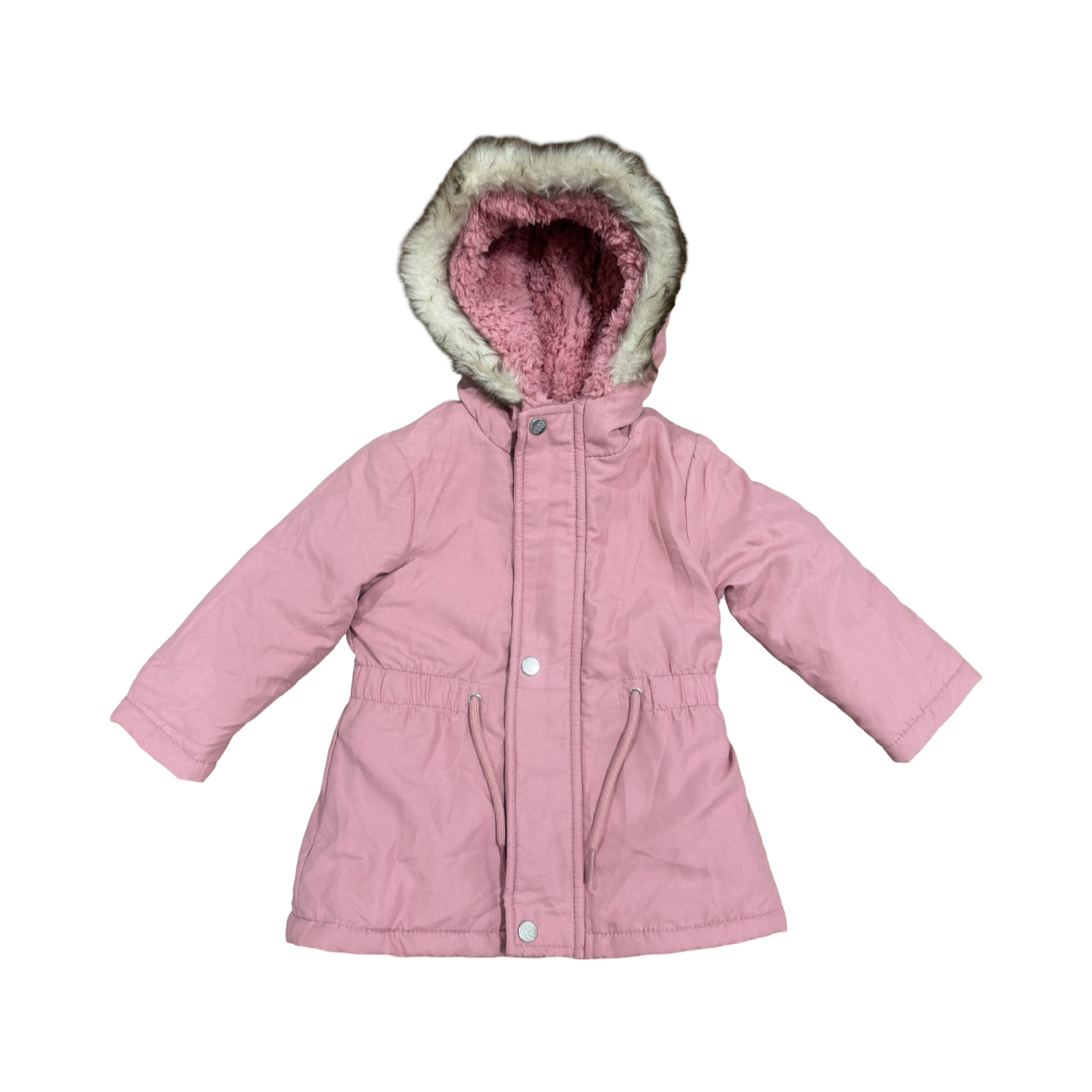 6-12M Light Pink Fleece Lined Hooded Jacket - Little Hero