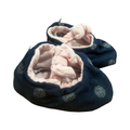 Size 0 Navy & Pink Newborn Girl Fabric Shoes - Earthchild